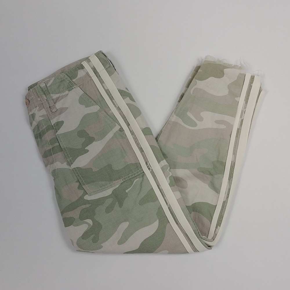 Mother The Shaker Chop Crop Fray In Desert Print